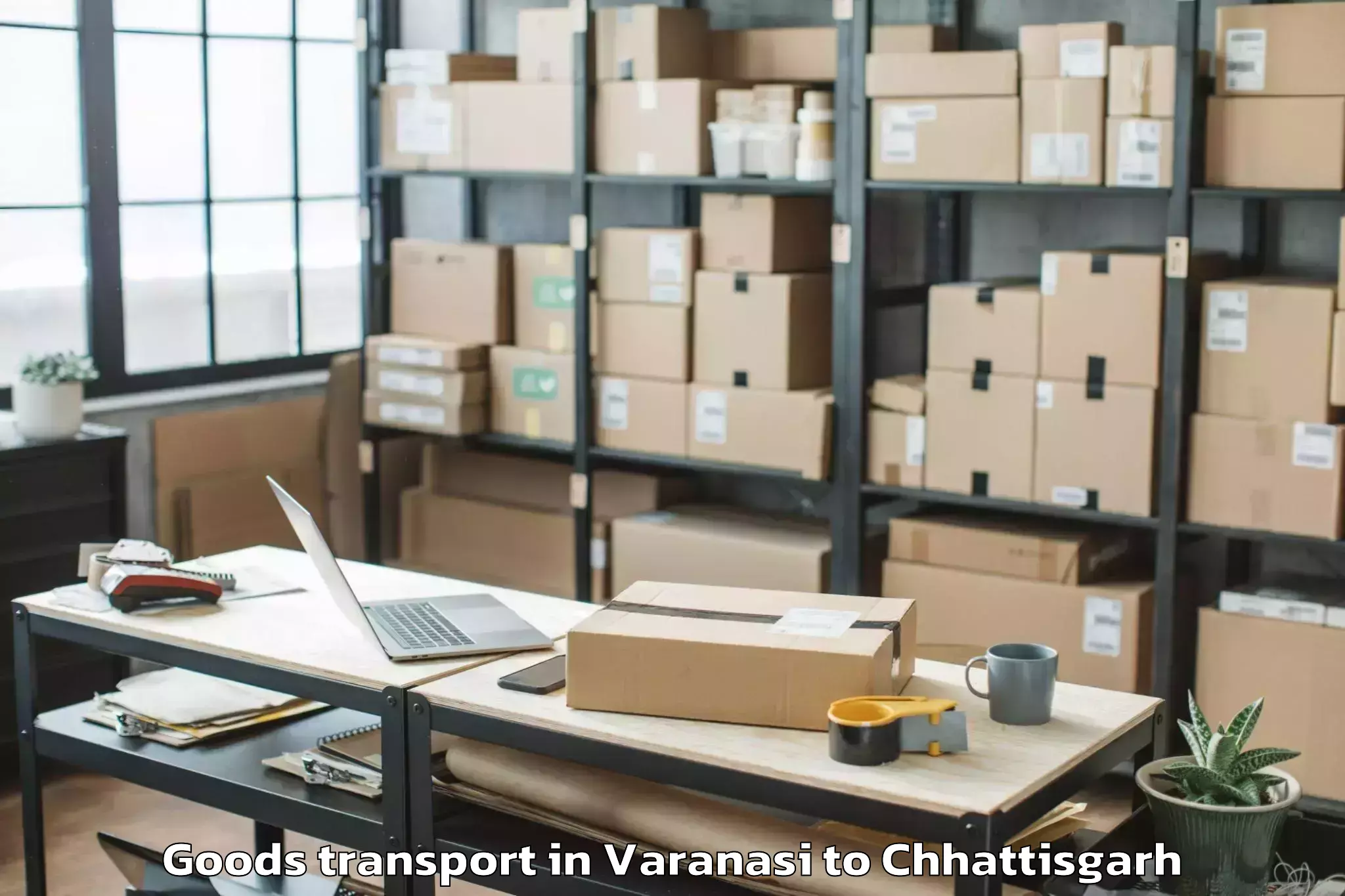 Top Varanasi to Champa Goods Transport Available